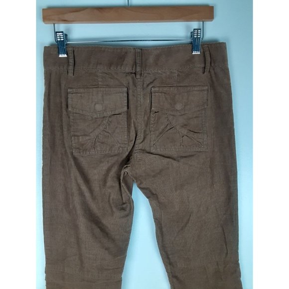 BCBG MaxAzria Womens Brown Slim Leg Corduroy Pants Snap Pocket Lightweight 4 - Picture 6 of 10